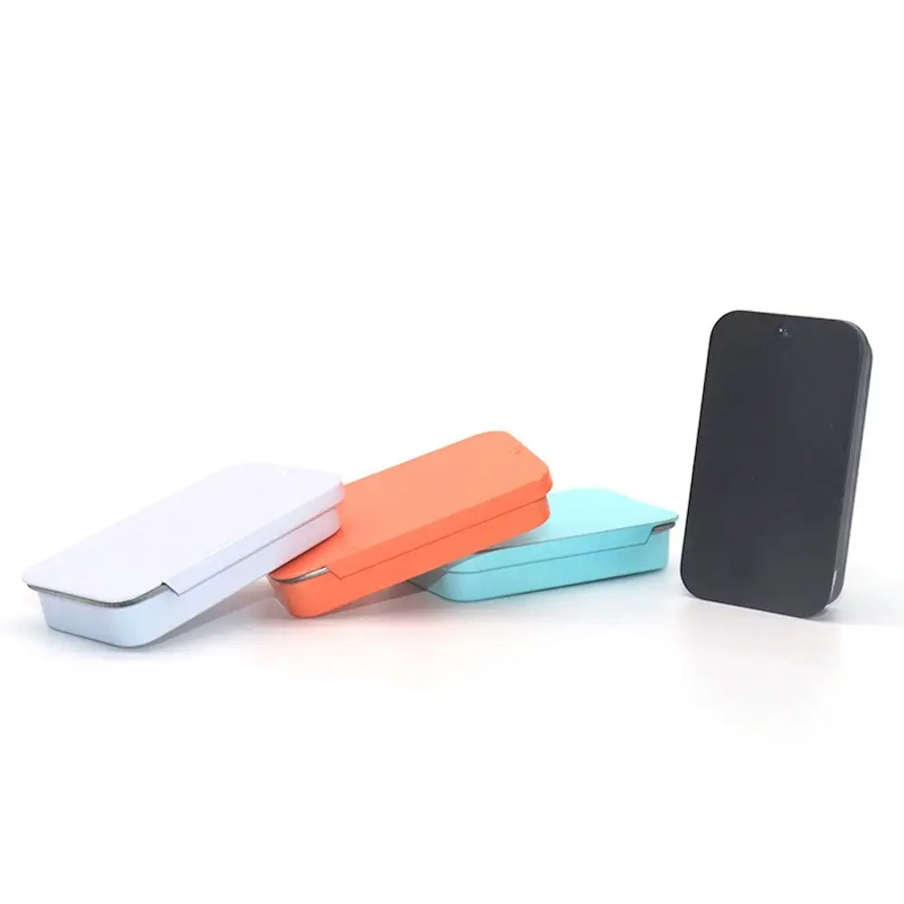 Portable Multi Color Tin Box Sliding Cover Hand-held Feeder Candy Pills Training Tools Rectangular Iron Box Candy