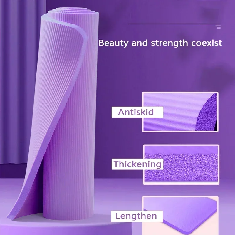 NBR 미끄럼 방지 두꺼운 요가 매트, 가정용 체육관 담요, 스포츠 건강 무게추 감량 피트니스 매트, 여성용 운동 패드, 15mm