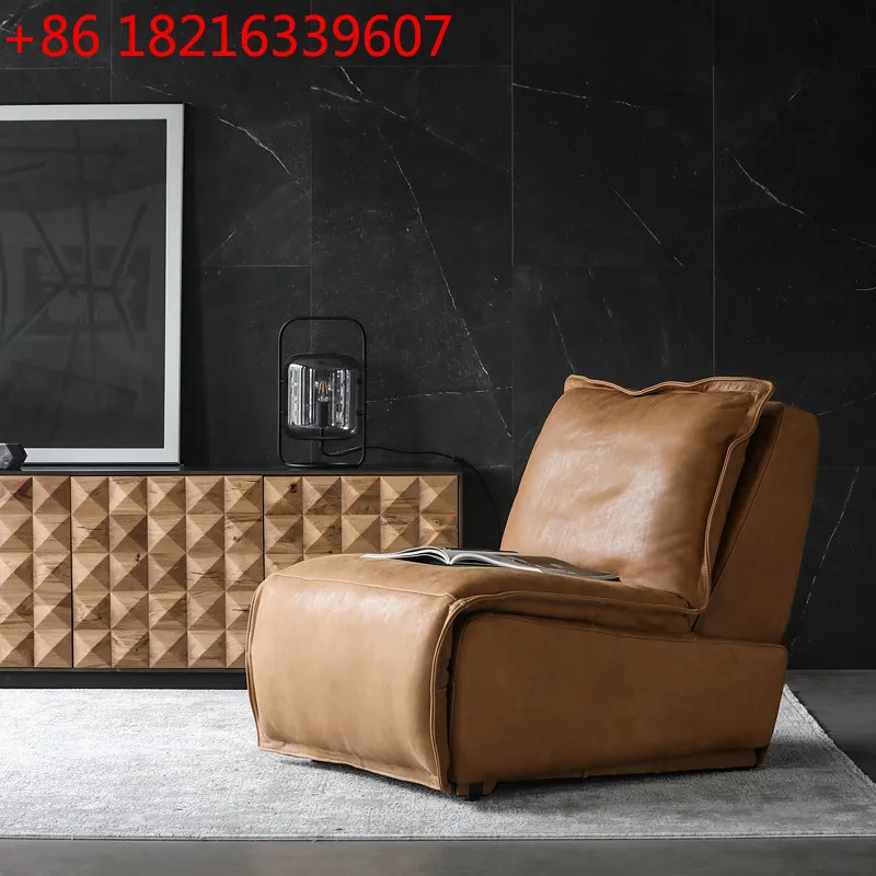 TAO Creative Modern First Class Space Leather Cabin Sofa Living Room Nordic Minimalist Bedroom Lazy Single