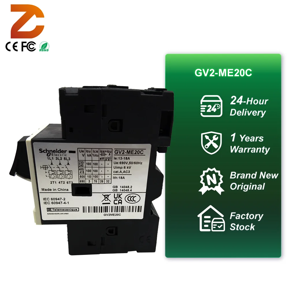 Sch-nei-der Factory Original Inventory TeSys GV2-ME 20A 3P Motor Circuit Breaker GV2-ME20C Thermal Magnetic Overload Protection