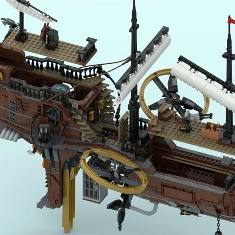 2285ピース MOC スチームパンク 海賊飛行船「ブルネル」 海賊 ブロック DIY クリスマス おもちゃ ギフト DIY ティーンエイジャー クリスマス おもちゃ ギフト