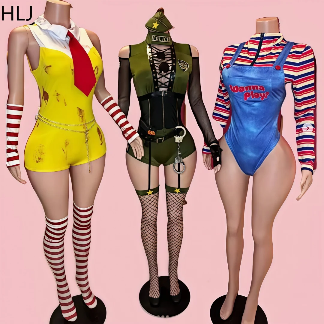 

HLJ Sexy Lingerie Bodysuit Cosplay Costume Spider Women's Two Piece Sets Blue Roleplay Lingerie Hollow Romper Halloween Carnival