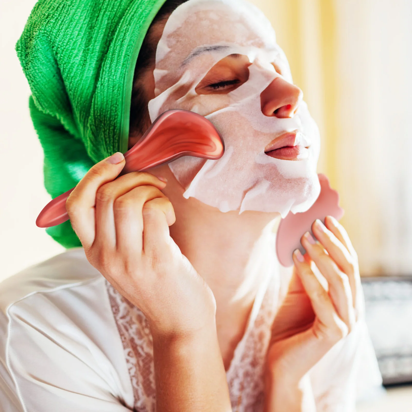 1 セットマッサージツールスクレイピングコーム Gua Sha 樹脂マニュアルマッサージャー顔首頭皮筋肉リリーフポータブル収納袋