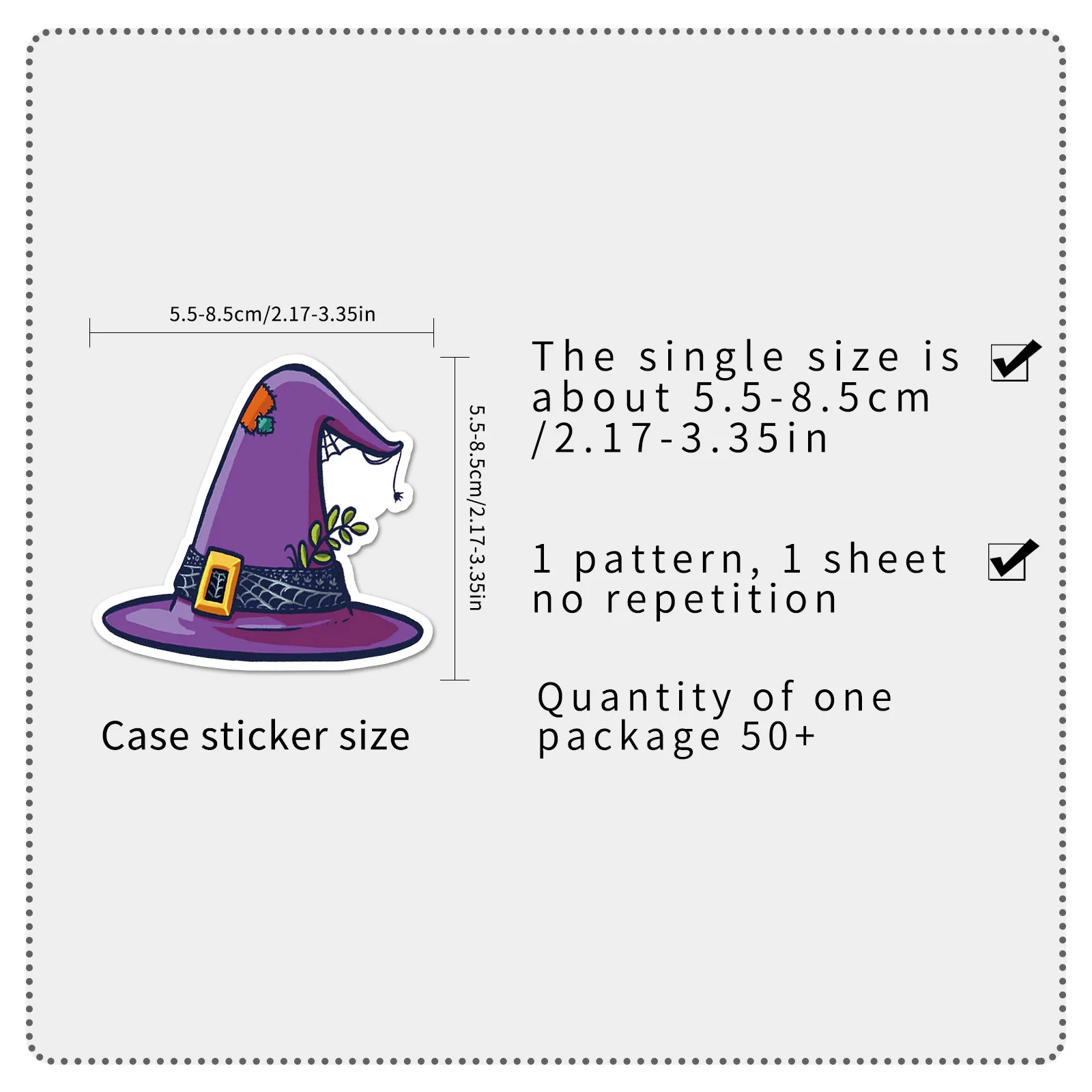 50-100PCS Magic Witch Hat Graffiti Stickers Fantasy Aesthetic Waterproof Decals for Water Bottle Luggage Notebook DIY Crafts