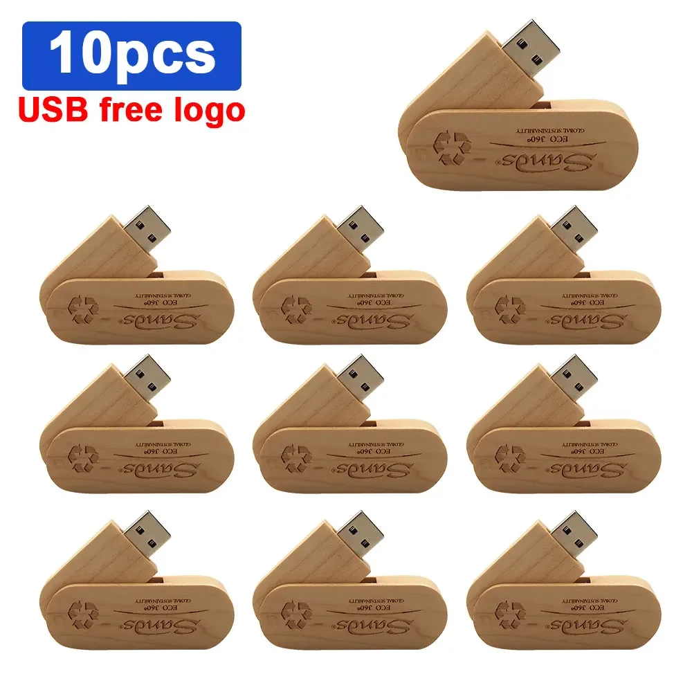 Clé usb 2.0 logo en bois, 4GB, 8GB, 16GB, 32GB, 64GB, photographie, cadeau, 10 pièces/lot