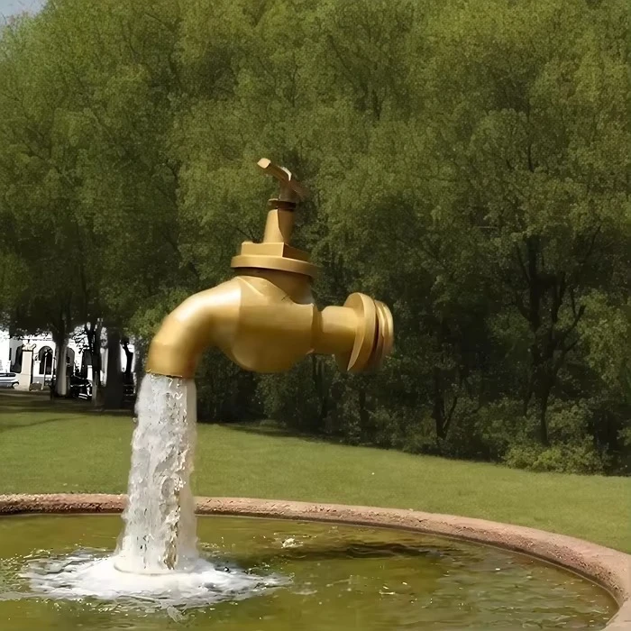 Custom Hand-Polished Stainless Steel Sculpture Unique Magic Faucet Fountain Home Park Square Decoration Bizarre Garden Ornament