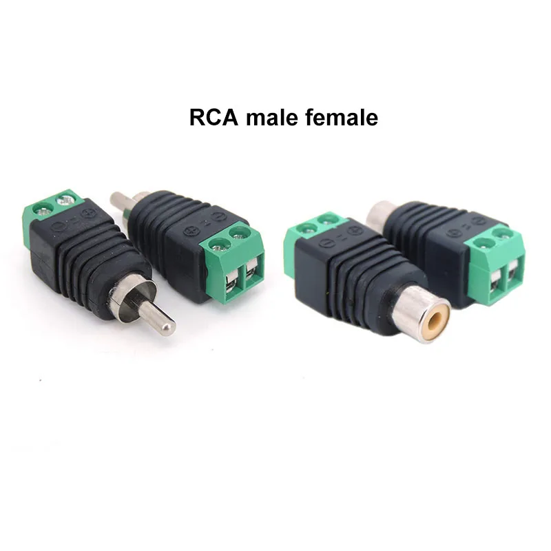 5pcs RCA male female Terminal Block CAT5 To Camera CCTV Video Balun RCA Female or Male Jack AV Screw Connector A7