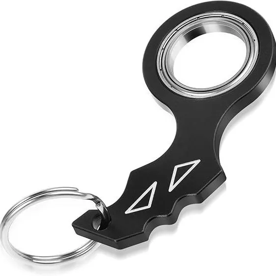 Outdoor EDC Portable Finger Spinner Fidget Rotating Aluminum Alloy Keychain Tool