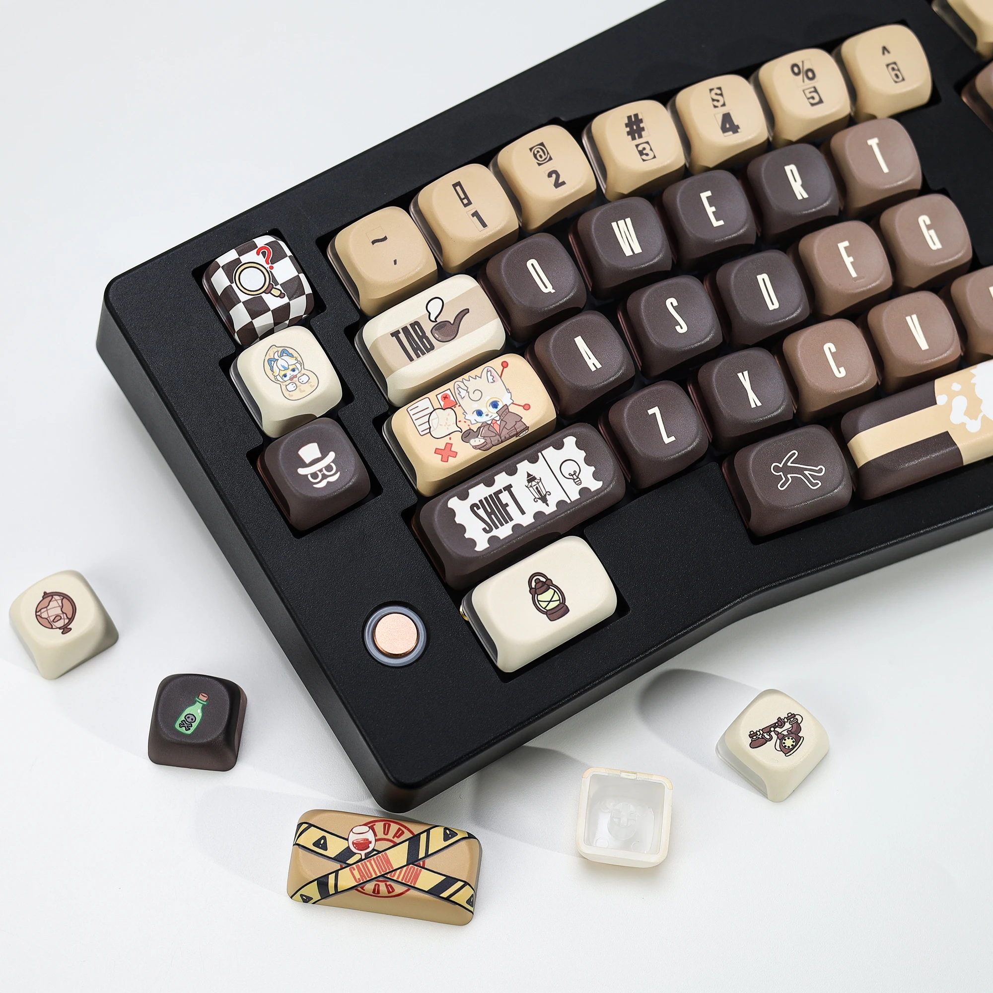 KBDiy 133 Keys Shine Through Keycaps Anime Cute PBT PC KOA Profile ISO ChronoWander Keycap Custom For Mechanical Keyboard Gaming