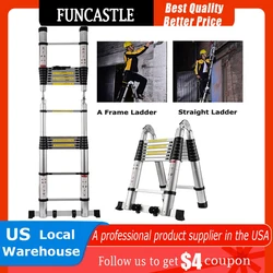 Opvouwbare Telescopische Ladder Thuis Telescopische Verlengladder Constructiegereedschap Aluminium Multifunctionele Palen Opvouwbare Ladder