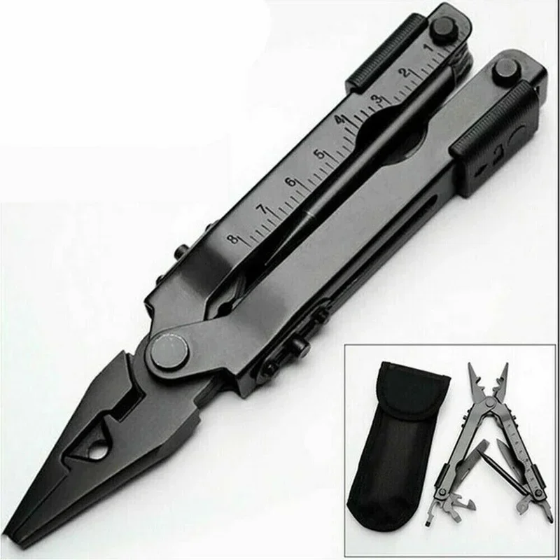 Portátil Multi Ferramenta Alicate Fio Stripper Alicate Dobrável Cortador de Bolso para Acampamento ao ar Livre Pesca Multitool 13 em 1