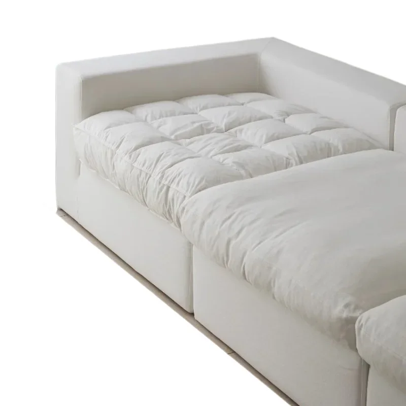 Cloud sofa Cream wind wabi sand wind linen fabric down module full dismantling and washing sofa
