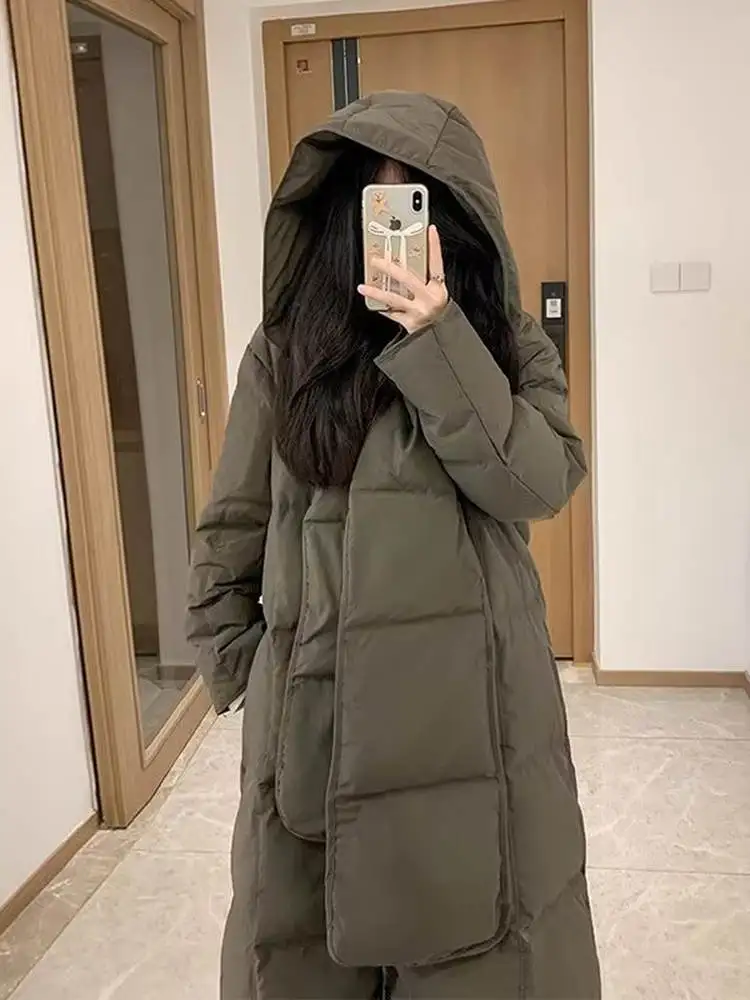 

Thiened, теплое длинное пальто выше колена, женское зимнее корейское пальто, элитный свободный повседневный хлопковый тюнер, модный