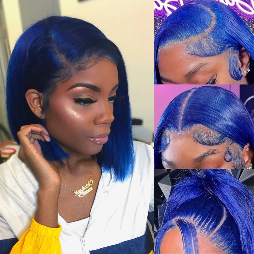 Niebieska peruka typu bob, pro – Human Hair Wigs recenzja i cena