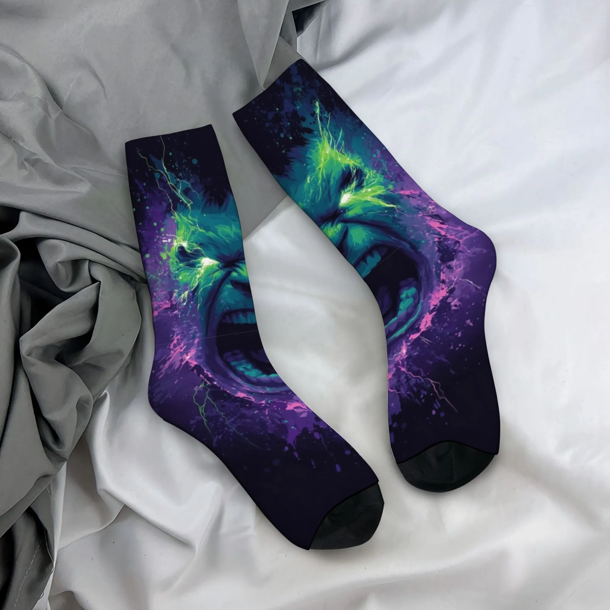 Crazy Angry Giant Anime Socks Novelty Funny Happy Men's Socks Harajuku Style Comfortable Casual Stylish Sports Hip-Hop Socks