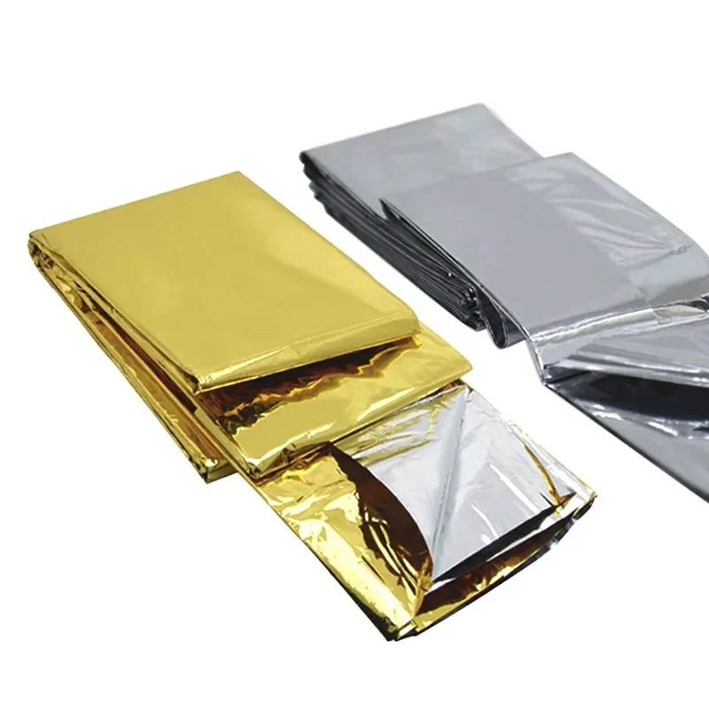 

Outdoor Emergency Gold-Sliver Survival Blanket Waterproof First Aid Rescue Curtain Foil Thermal Blanket130X210Cm