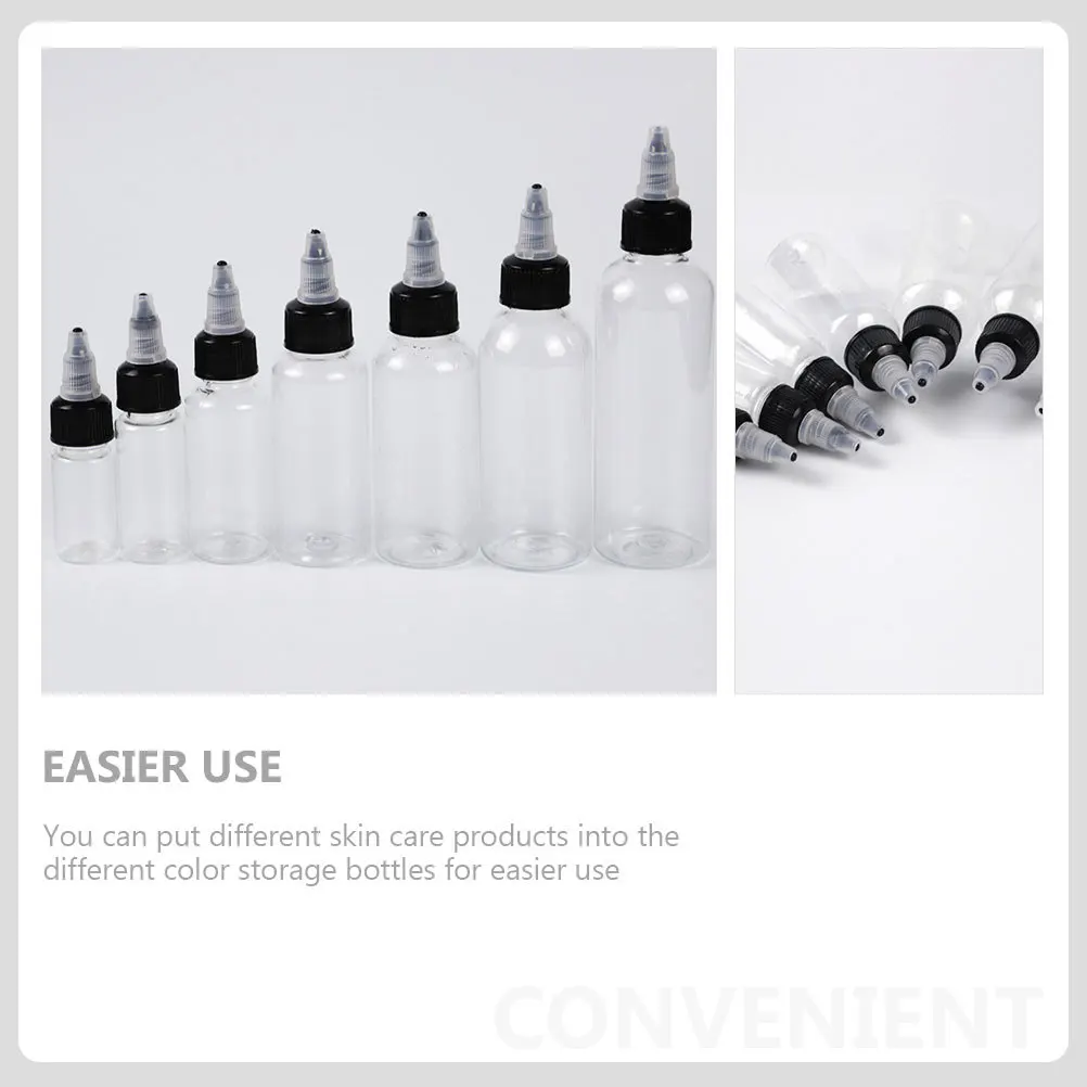 30 szt. Obrotowych butelek do wyciskania, przezroczyste, wytrzymałe, wielokrotnego użytku, do kleju w płynie, pigmentu, z ostrą końcówką, butelki na klej z ostrym aplikatorem.