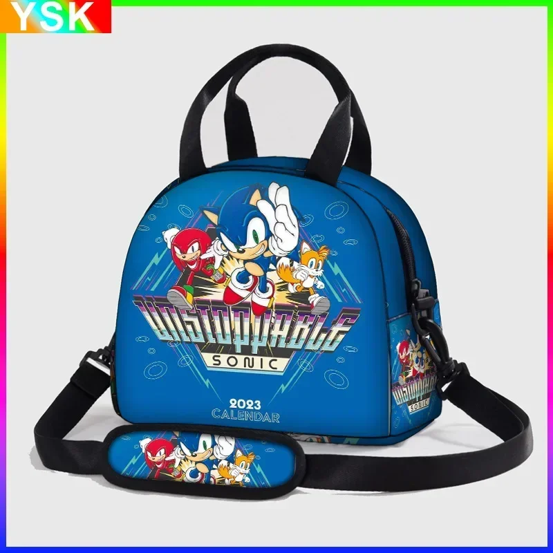 Sonic Lunch Bag Student Fashion Picnic Square Ice Bag Crossbody portatile migliori regali ragazze versatili Anime kawaii Cartoon