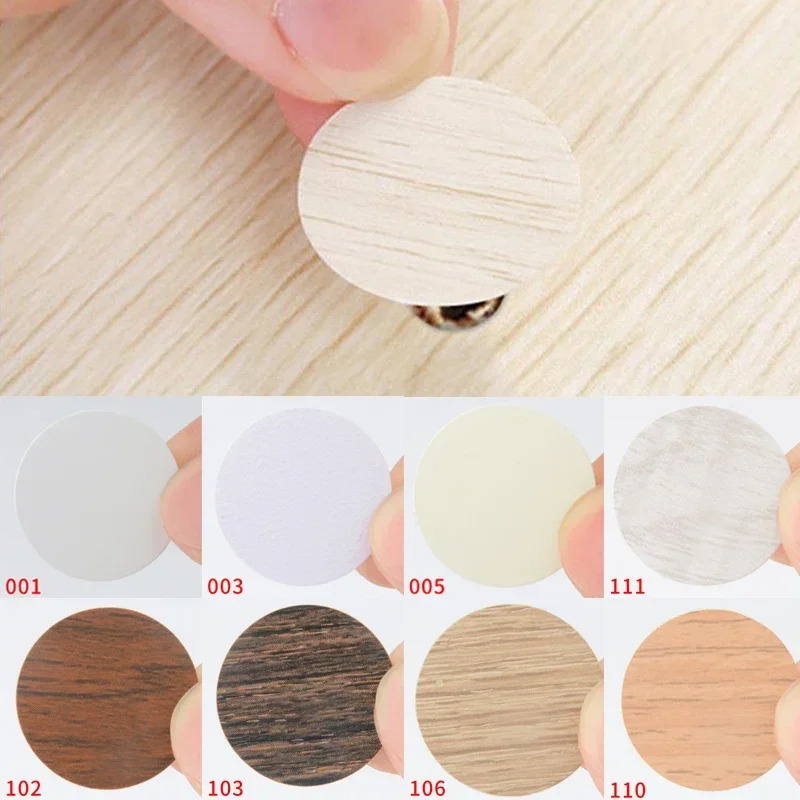 54pcs/Sheet Self Adhesive Furniture Screw Cap Cover Stickers PVC Round Stickers For Wood Craft Desk Cabinet Decorative Decals