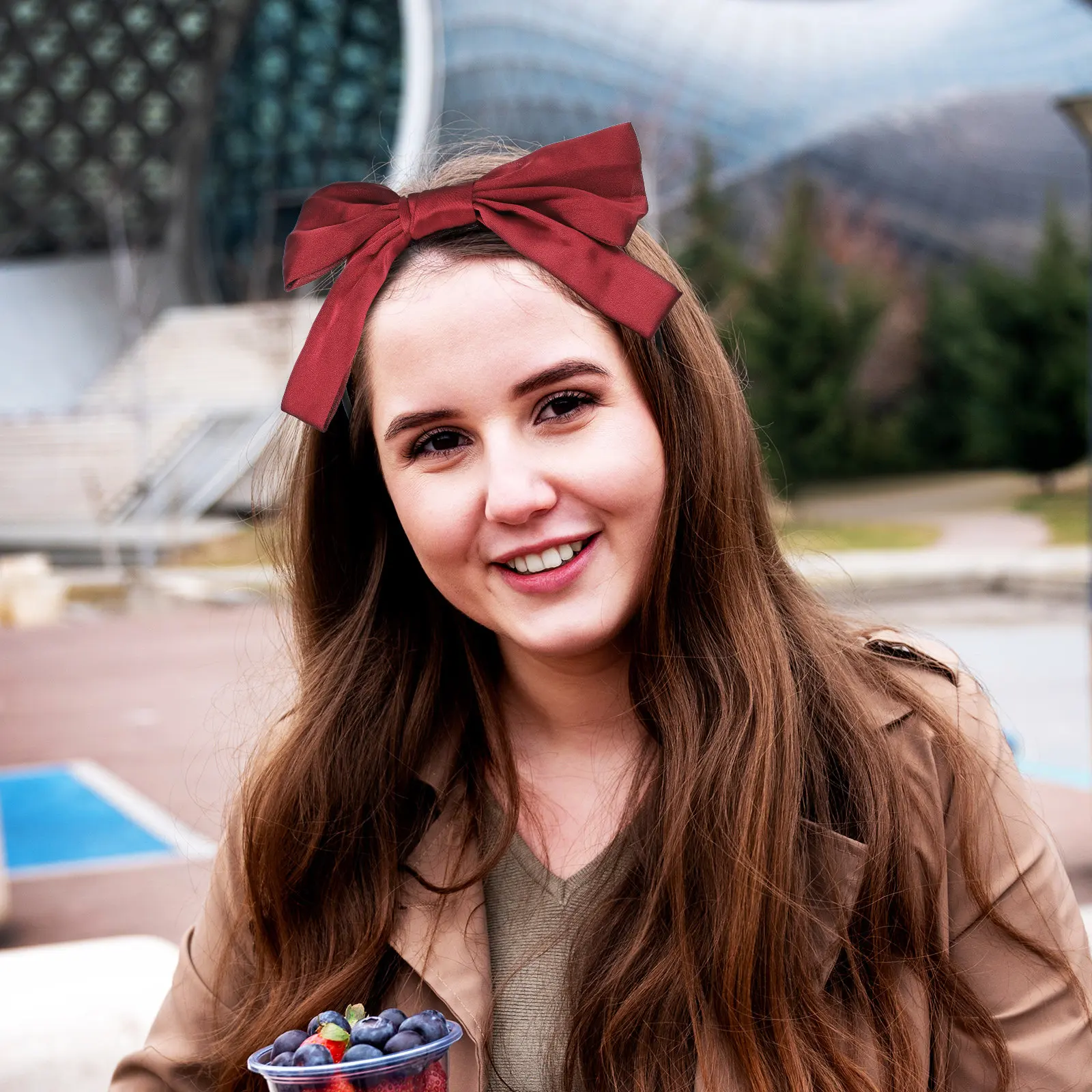 

Big Bow Headband Women Red Satin Hair Band Easy Wear Stylish Elegant Large Hair Bow Multi Occasion Comfortable Secure Fit