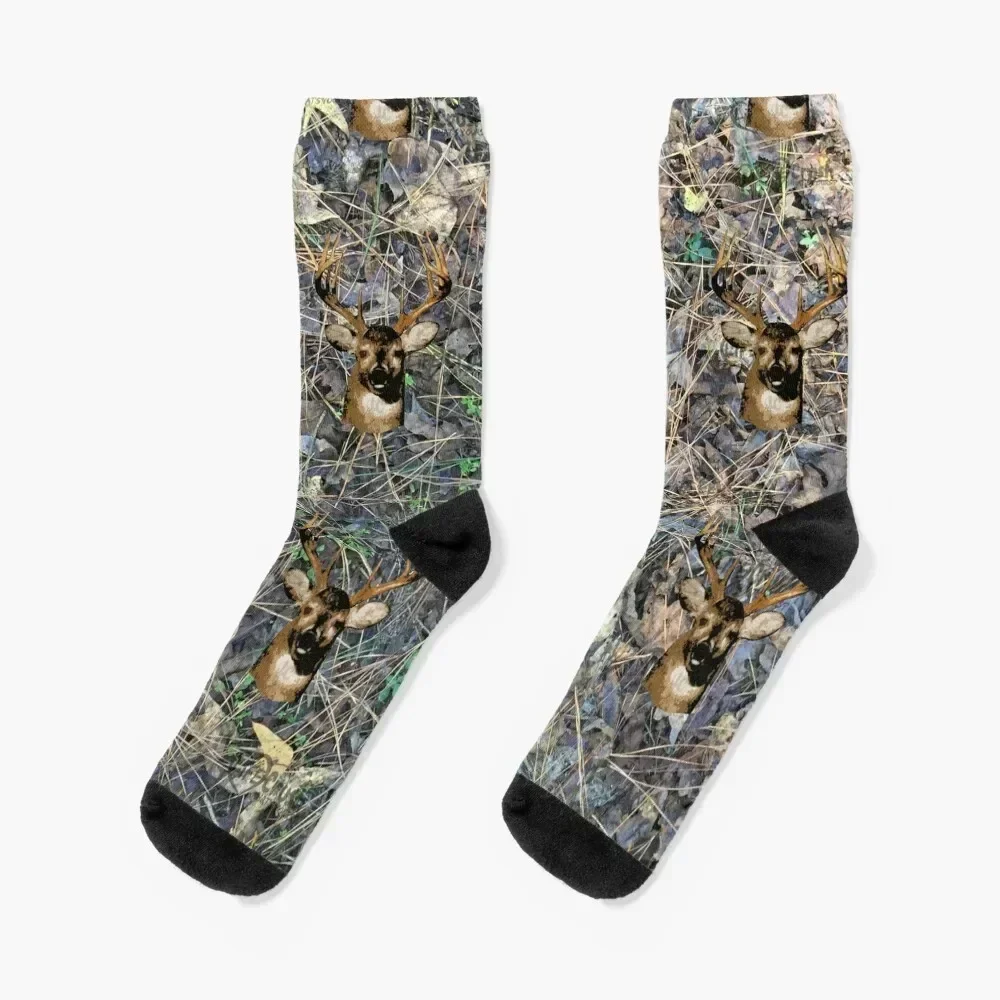 Whitetail Buck Deer Camouflage Design Socks hiphop winter thermal Designer Man Socks Women's