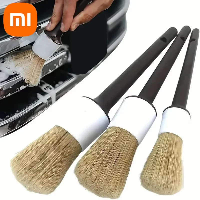 

Xiaomi 3 шт., щетка для деталей автомобиля, щетина для волос, подходит для чистки внутреннего и внешнего шва, инструменты для чистки приборной панели, щетка для чистки
