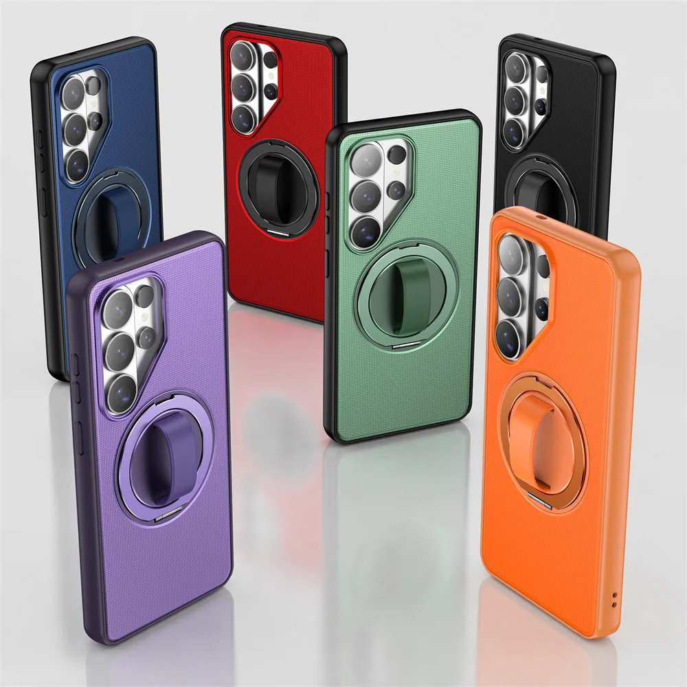 Matte Business Rotating Ring Stand Magnetic Case For Samsung Galaxy S26 S25 S24 Plus Ultra A36 A56 A37 A27 A16 A26 A17 A57 Cover