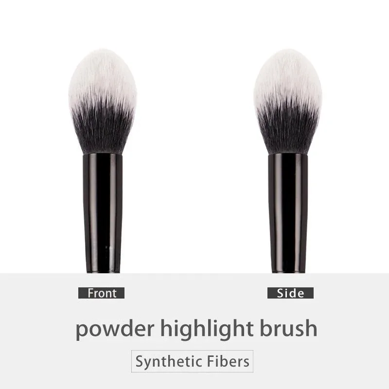 Pincel de maquiagem 04 pincel de destaque de fibra macia cabelo elegante alça preta pincéis de maquiagem de marca para mulheres