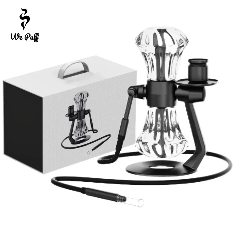 

Diamond Gravity Smoking Pipe Hookah Set with Glass Bowl Dry Herb Grass Pipas Rotating Smoke Pump Tobacco Pipes Kit Men's Gift