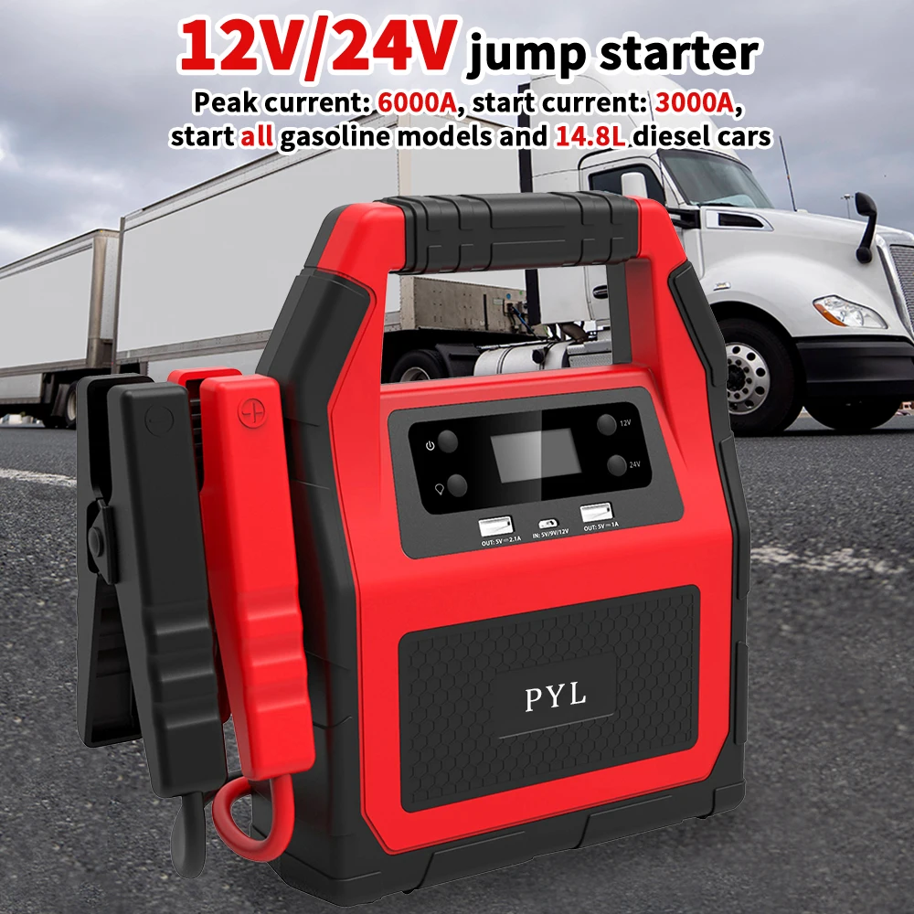 24V Truck 46800mAh Car Jump Starter 12V Portable Car Battery Booster Starting Device Petrol Diesel Car Emergency Booster