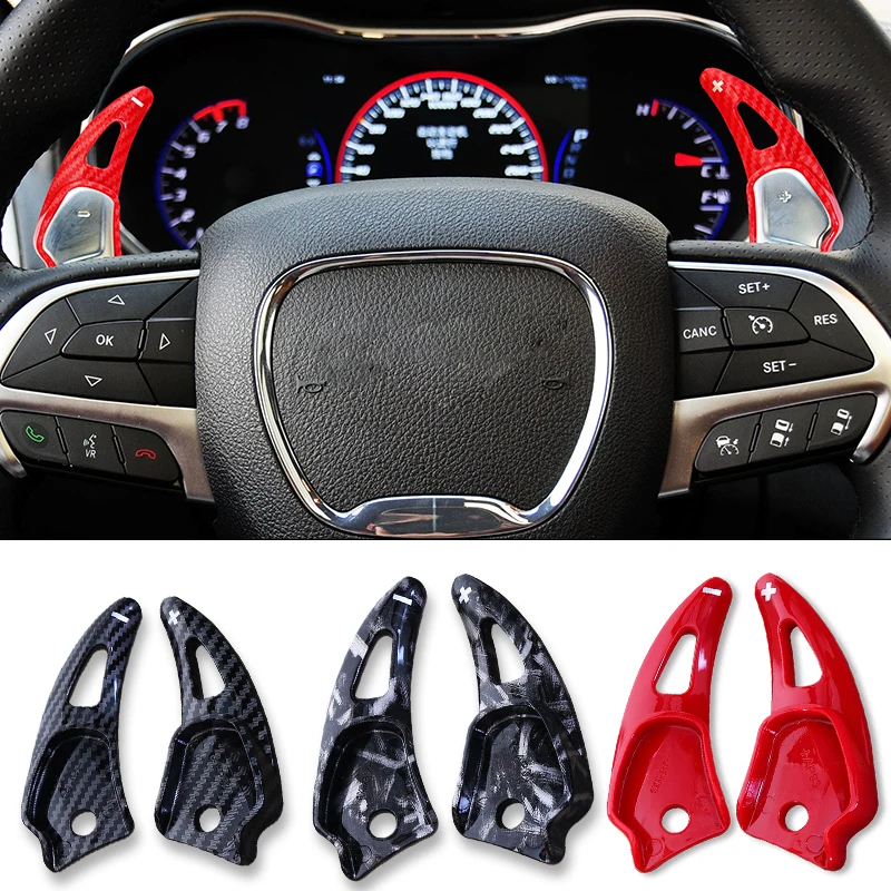 Palanca de Cambios de Fibra de Carbono para Volante de Coche, para Dodge Challenger Charger Durango SRT 2017-2025, Accesorios para Jeep Cherokee SRT