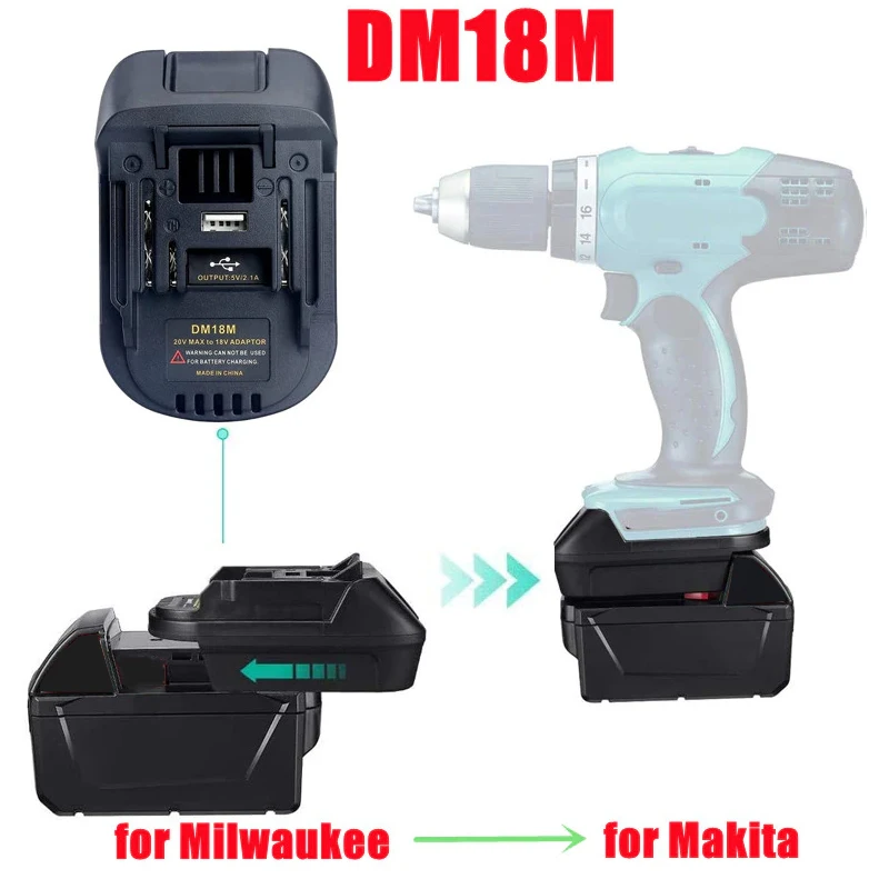 Battery Adapter For Milwaukee For Dewalt to Makita Bl1830 Bl1850 Batteries For Dewalt battery tools DM18M