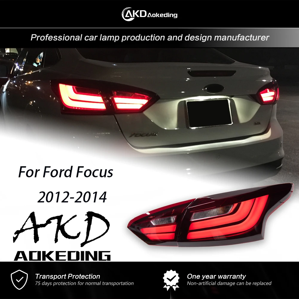 

AKD Tail Lamp for Ford Focus Tail Lights 2012-2014 Focus 3 Sedan LED Rear Lamp LED DRL Dynamic Signal Auto Accessories 2PCS