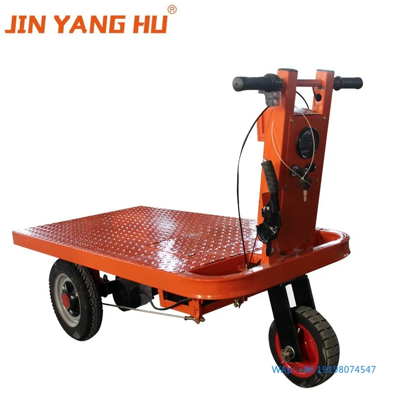 

Three Wheel Mini Electric Flatbed Truck Portable Industrial Cargo Transport Platform Trolley