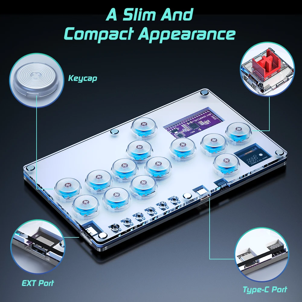 Joystick Hitbox Controller Street Fight Sticks 13 Keycaps For PS4/Switch/PC /PS3/ Hitbox Fighting Game Arcade Game Keyboard