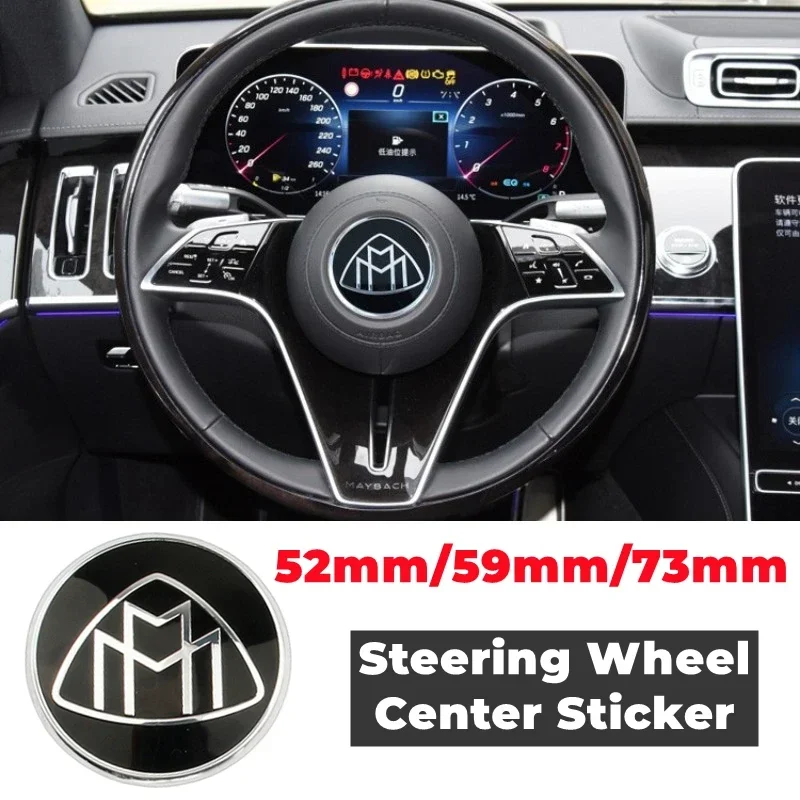 52mm 59mm 73mm Aluminium Alloy Car Steering Wheel Sticker Emblem Badge For Mercedes Benz S320L S400 S500 S600 S680 Accessories