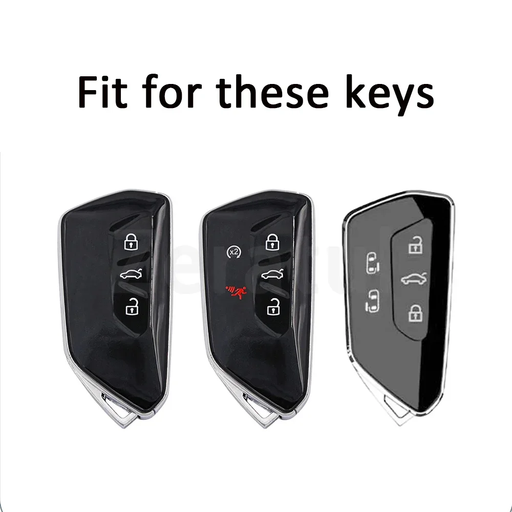 For VW Seat Leon Tarraco Ateca Golf MK8 ID.3 ID.4 Skoda Octavia MK4 Cupra Formentor Transparent Car Key Fob Case Cover Holder