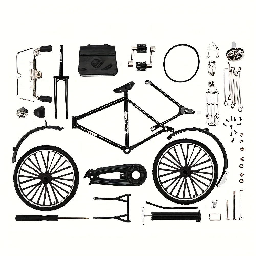 

Vintage Bicycle Model Building Kit with 51 Parts, Large DIY Assembly Mini Model, Collectible Decor & Gift for Home and Office