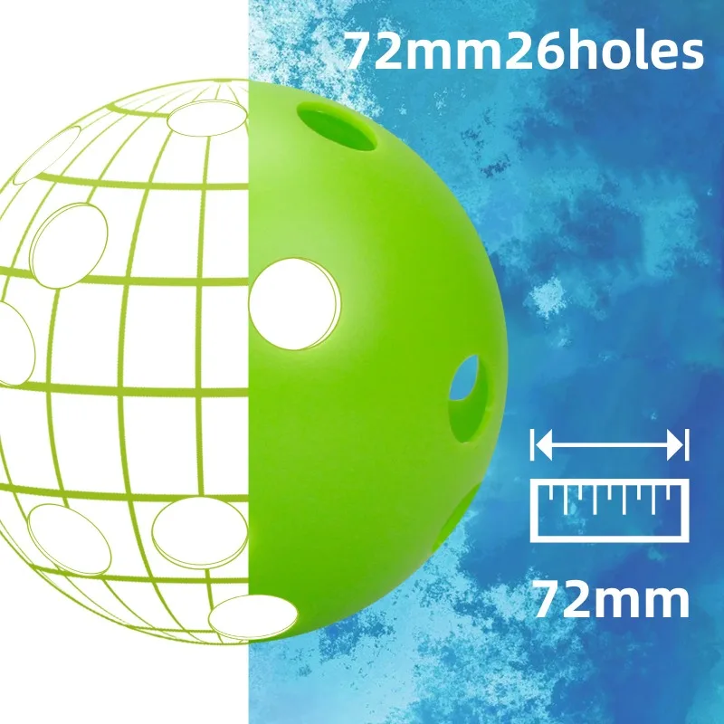 1/2pcs Indoor Pickleball Balls Paddle Ball 26 Holes Pickleball Sport Training Practice Plastic Pickleball Airflow Hollow Balls