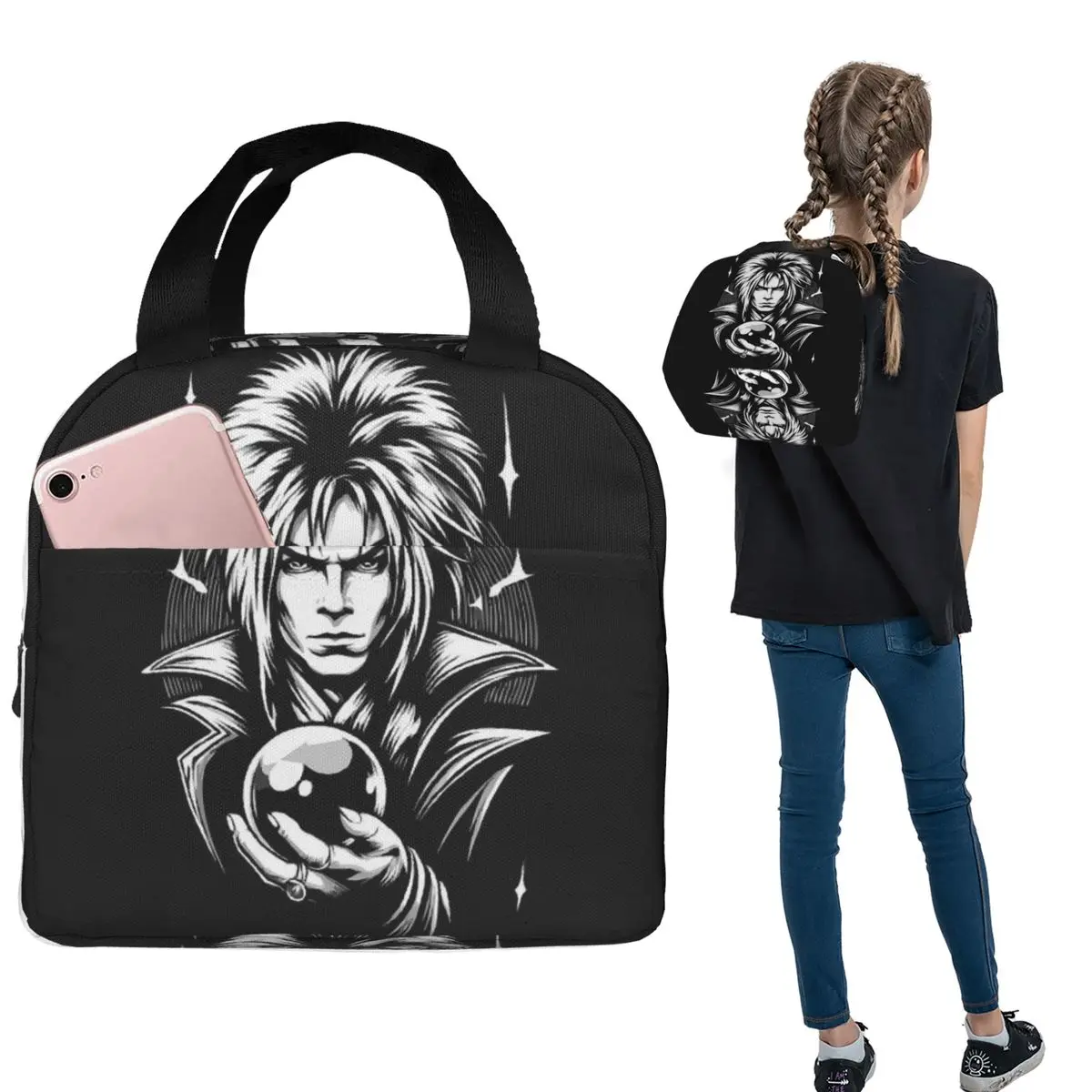 Jareth The Goblin King Labyrinth- It's Only Forever Insulated Lunch Bag for Women Kids Food Boxes Thermal Lunch Box Tote