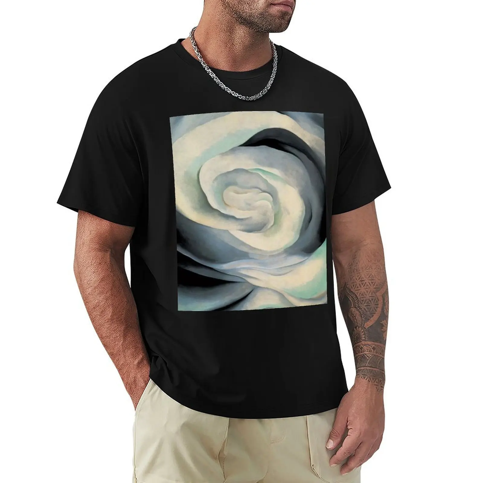 Georgia Flowers Abstract T-Shirt Basic Solid Color Casual Tee Shirt