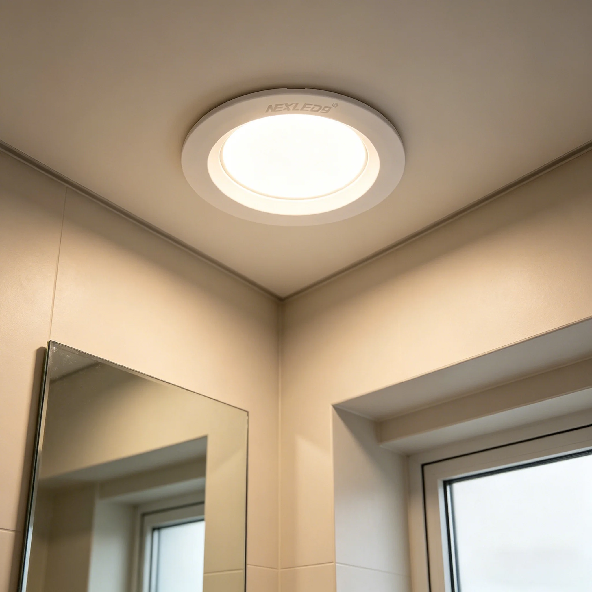 IP65 Rated Modern LED Downlight Embedded Ceiling Lamp with Anti-Glare for Bathroom & Outdoor Use