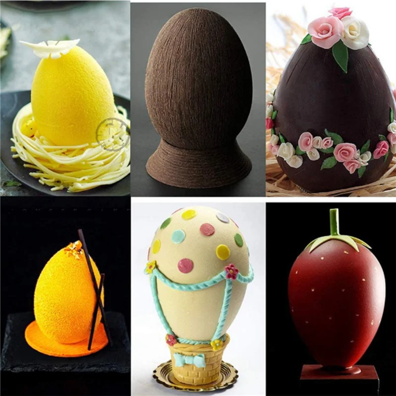 AT44-2X Chocolate Silicone Molds, Ball Mold, Baking For Chocolate Cake Decorating Tools, Desserts Easter Eggs