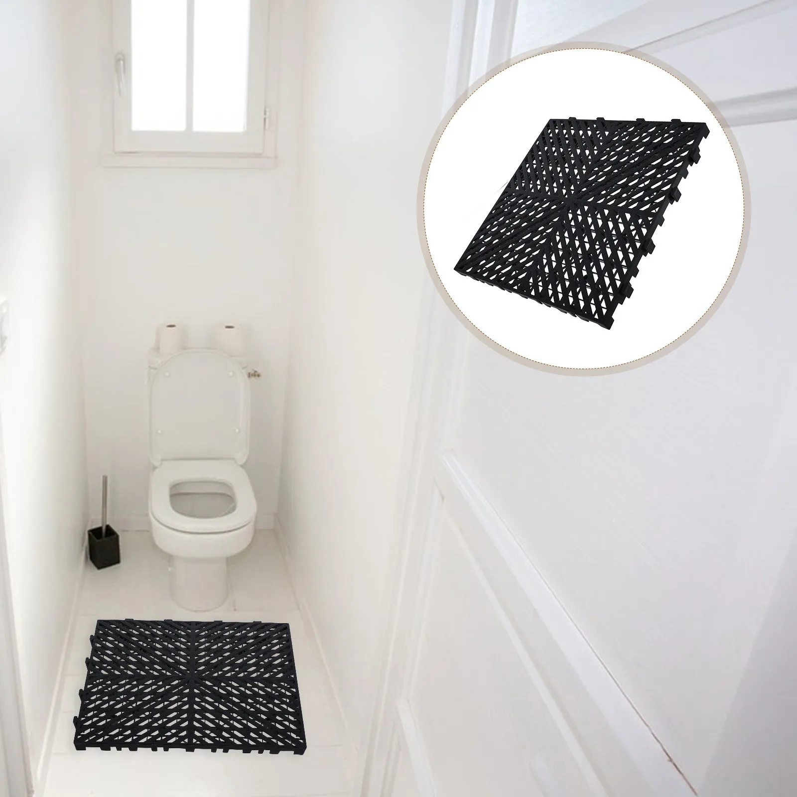 

2Pcs Washroom Floor Grids Modular Interlocking Plastic Tiles Fast Drainage Non-Slip Shower Poolside Kitchen Garage Patio Mats