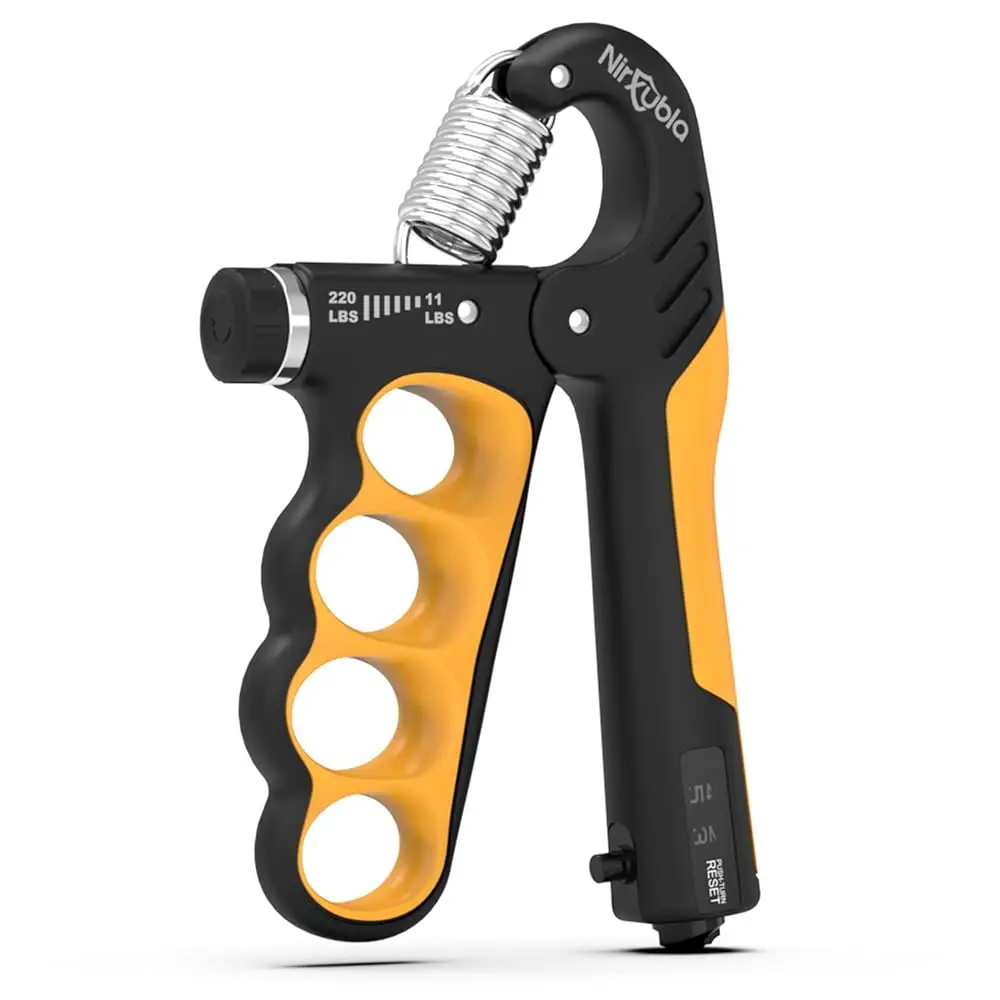 

Тренажер для укрепления хвата с регулируемым сопротивлением 11-220 фунтов, тренажер для предплечий, эспандер для рук с механическим счетчиком