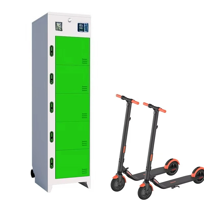 

Overhead Accessible 5 Slots Swapping Station for Electric Bikes and Scooters Outdoor EU Standard Battery Socket