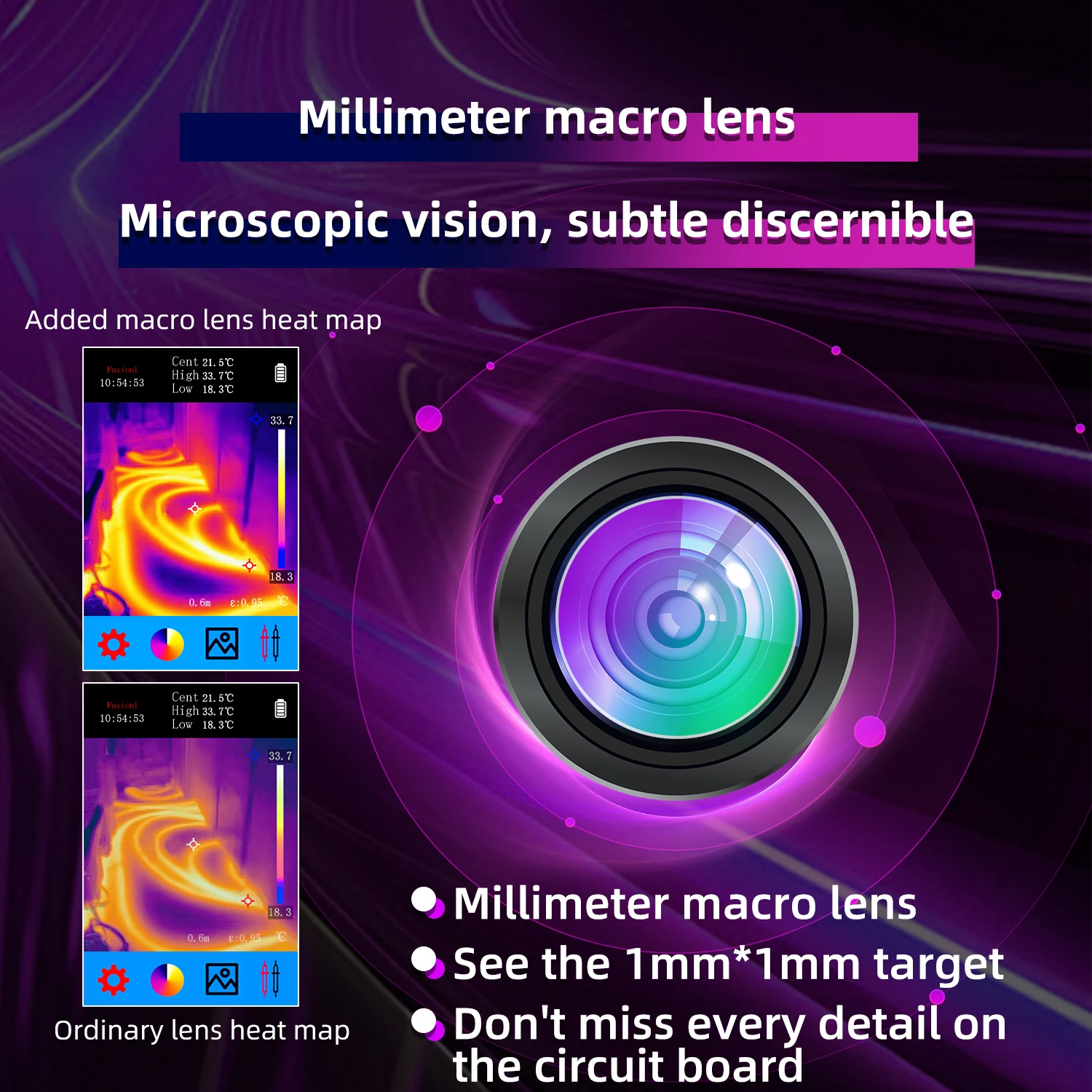 Das BSIDE SH7 Wärmebild-Multimeter mit speziellem Zubehör, Makroobjektiv, ist nicht universell und unterstützt keine andere Modelle, M1