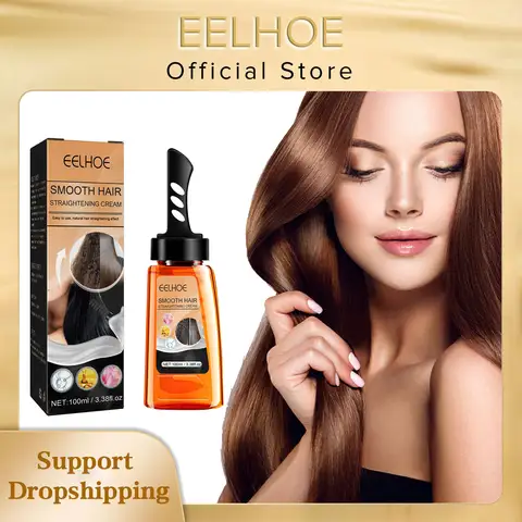 EELHOE 빠른 헤어 스트레이트닝 크림, 단백질 영양 스무딩, 손상된 모발 복구, 곱슬거리는 트리트먼트 케어, 헤어 소프트너 크림