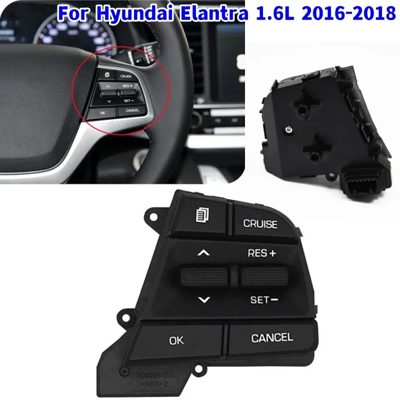 

Car Steering Wheel Button Modified Multi-Function Audio Cruise Control Buttons For Hyundai Elantra 1.6L 2016-2018 #96700-F2210