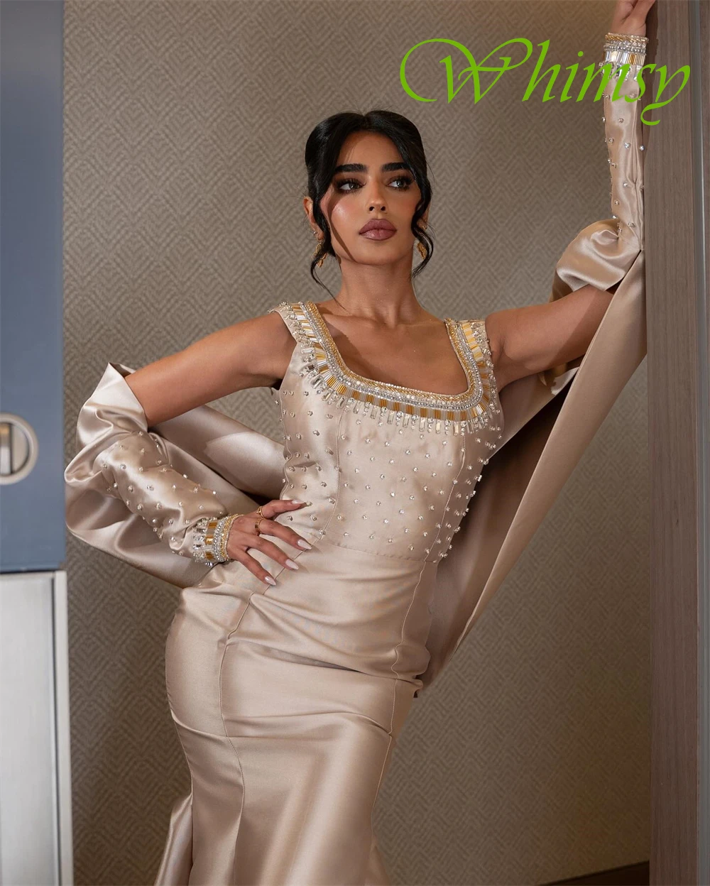 

Изысканное атласное вечернее платье по индивидуальному заказу, нежные платья для выпускного вечера с квадратным воротником, вечерние платья русалки со шлейфом для особых случаев